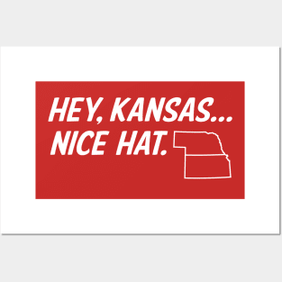 Hey, Kansas... Nice Hat.  Nebraska T-shirt by Corn Coast Posters and Art